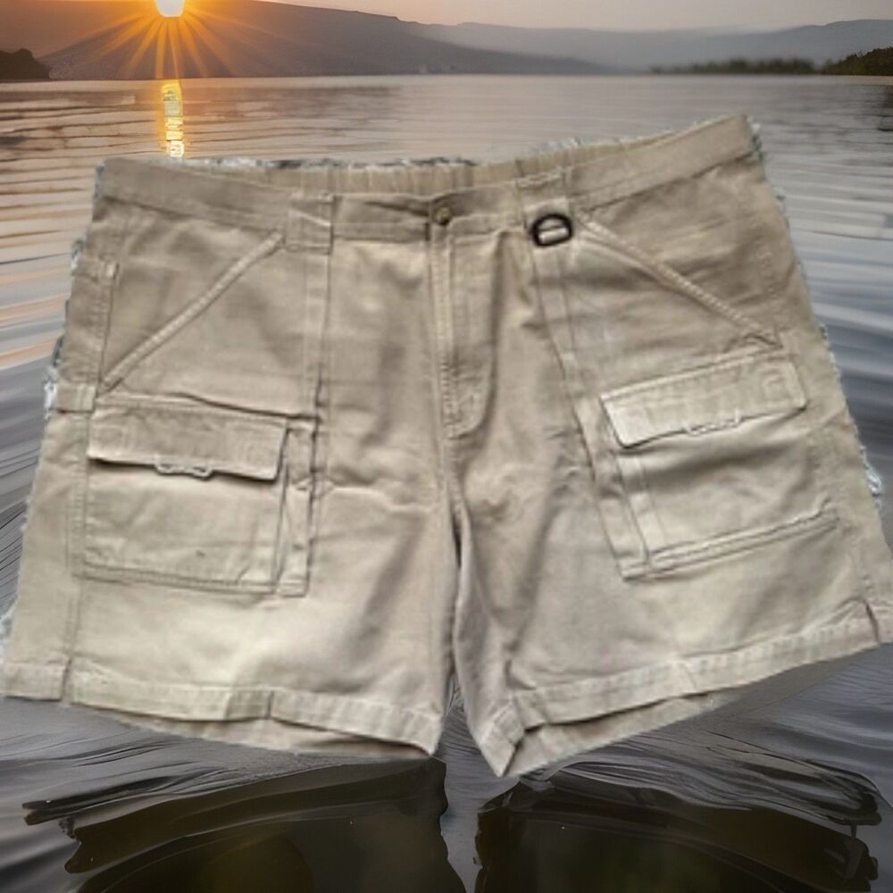 Vintage 90s Columbia Sportswear PFG Cargo Shorts Size XXL  Gorpcore D-Ring Khaki